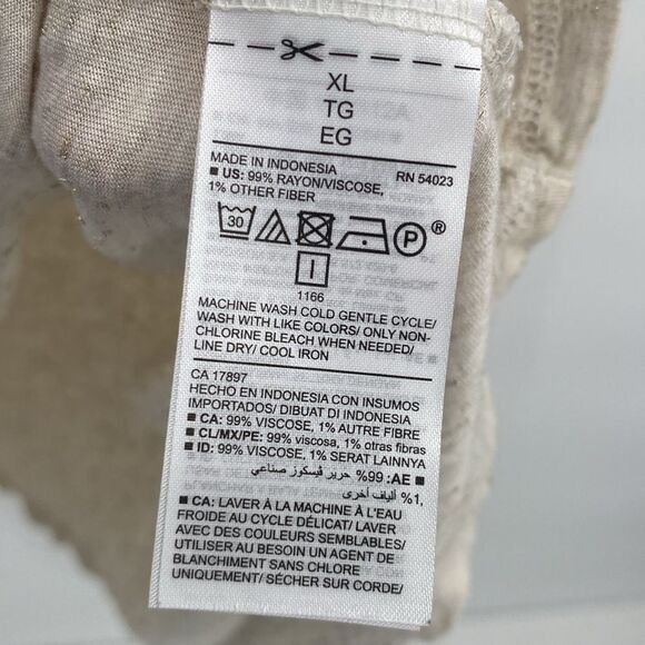 Old Navy Relaxed Lace-Up-Yoke Sparkle-Knit Top for Women Oatmeal Heather XL - Picture 4 of 7